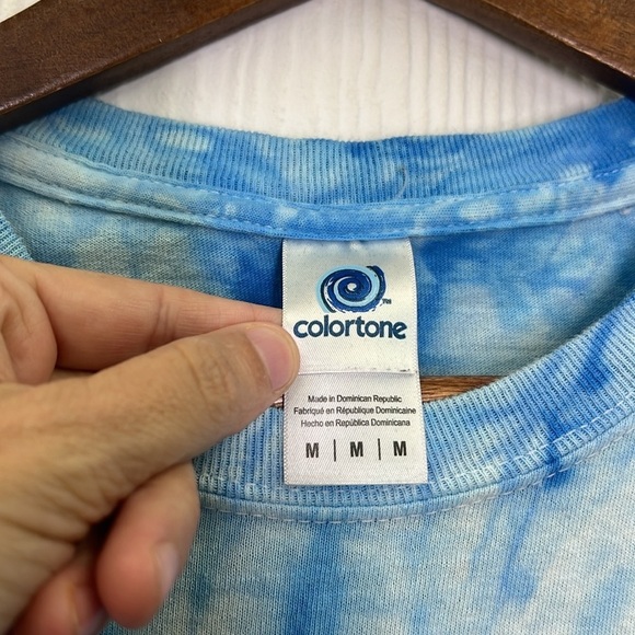 Colortone - Post Malone Old Row USA Graphic Blue Tie Died T Shirt Size Medium - Picture 7 of 8